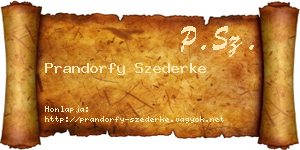Prandorfy Szederke névjegykártya